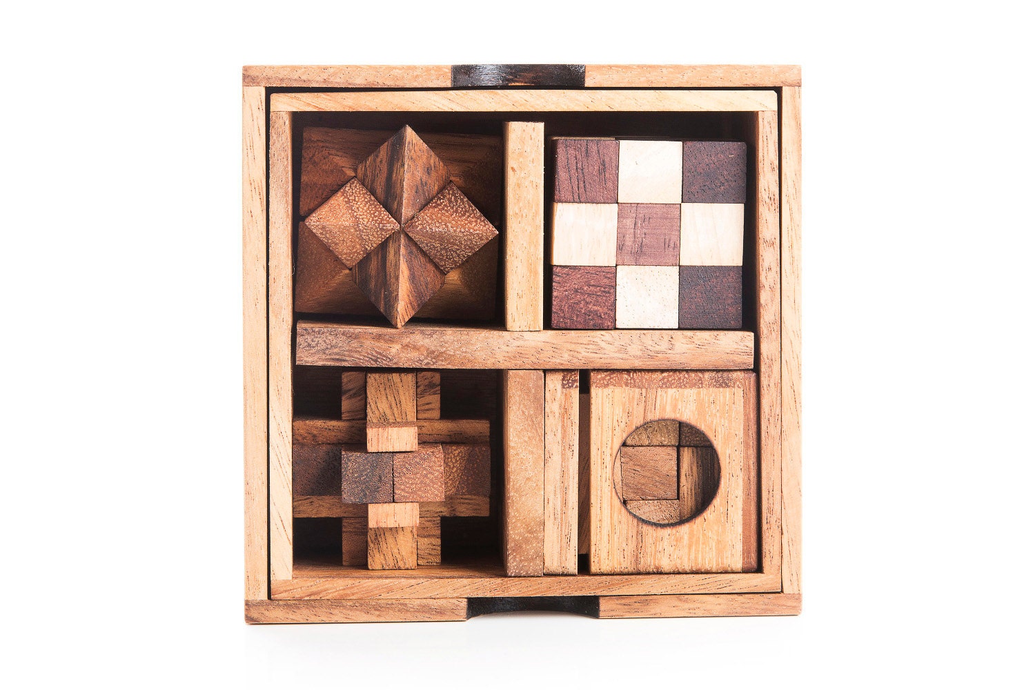 The Engineer Mechanical Puzzles Set 5 Wooden Brain Teaser Etsy