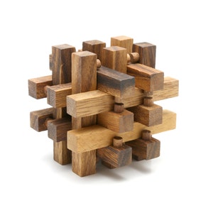 3D Wooden Lock Puzzle: Can You Escape? 3D wooden interlocking brain teaser puzzle
