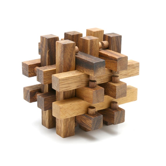 Lock Puzzle 3D Wooden Interlocking Brain Teaser Puzzle - Etsy