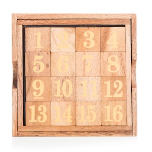 Slide 15 wood Puzzle, brain Teaser, wood brain teaser, wooden brain teaser puzzle image 2