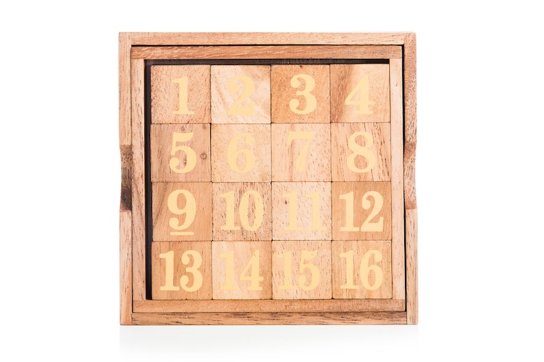 Slide 15 wood Puzzle, brain Teaser, wood brain teaser, wooden brain teaser puzzle image 2