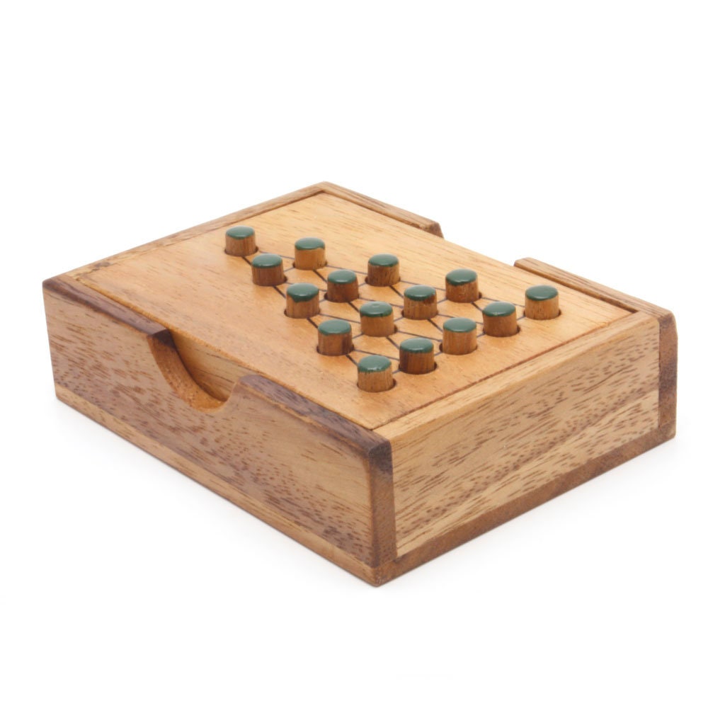 Buy Triangle Peg Game Strategy Game Wood Solitaire Game Online in India 