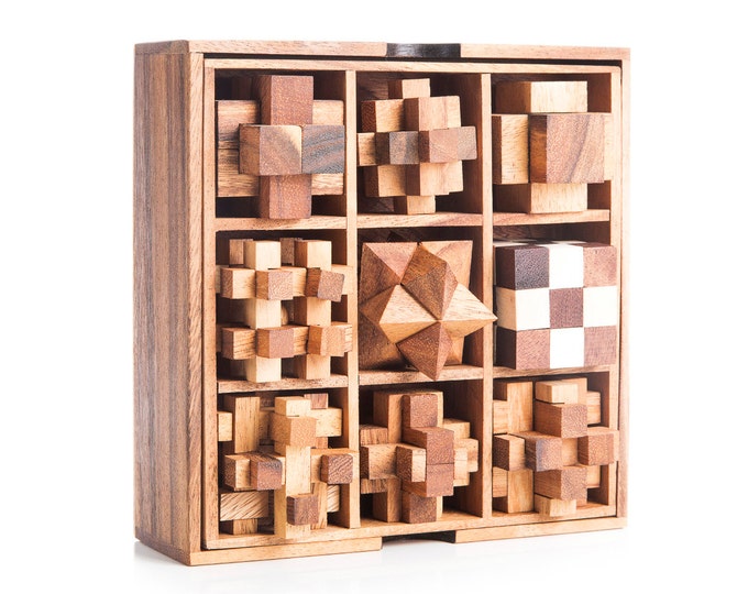 Very Difficult Puzzles For Adults, Gift Box Puzzles - 9 Mechanical Puzzle Set - perfect for those who love to solve hard puzzles.