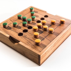 Nine Man Morris - strategy board game for two players, mill strategy board game, tabletop board game set