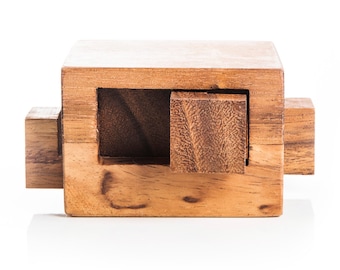 Cajón tricky - rompecabezas mecánico, rompecabezas de bloqueo complicado, rompecabezas de la sala de escape, caja de rompecabezas de la mente de madera, regalo para los ingenieros, regalo para él