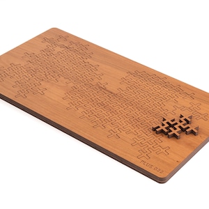 Plus 022 Puzzle - Wooden geometric jigsaw puzzle, Laser Cut Wooden Jigsaw Puzzle for adults, Made in Brooklyn gift, best holiday puzzle gift