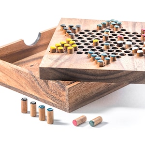 Chinese Checkers wooden board game wood board game image 3