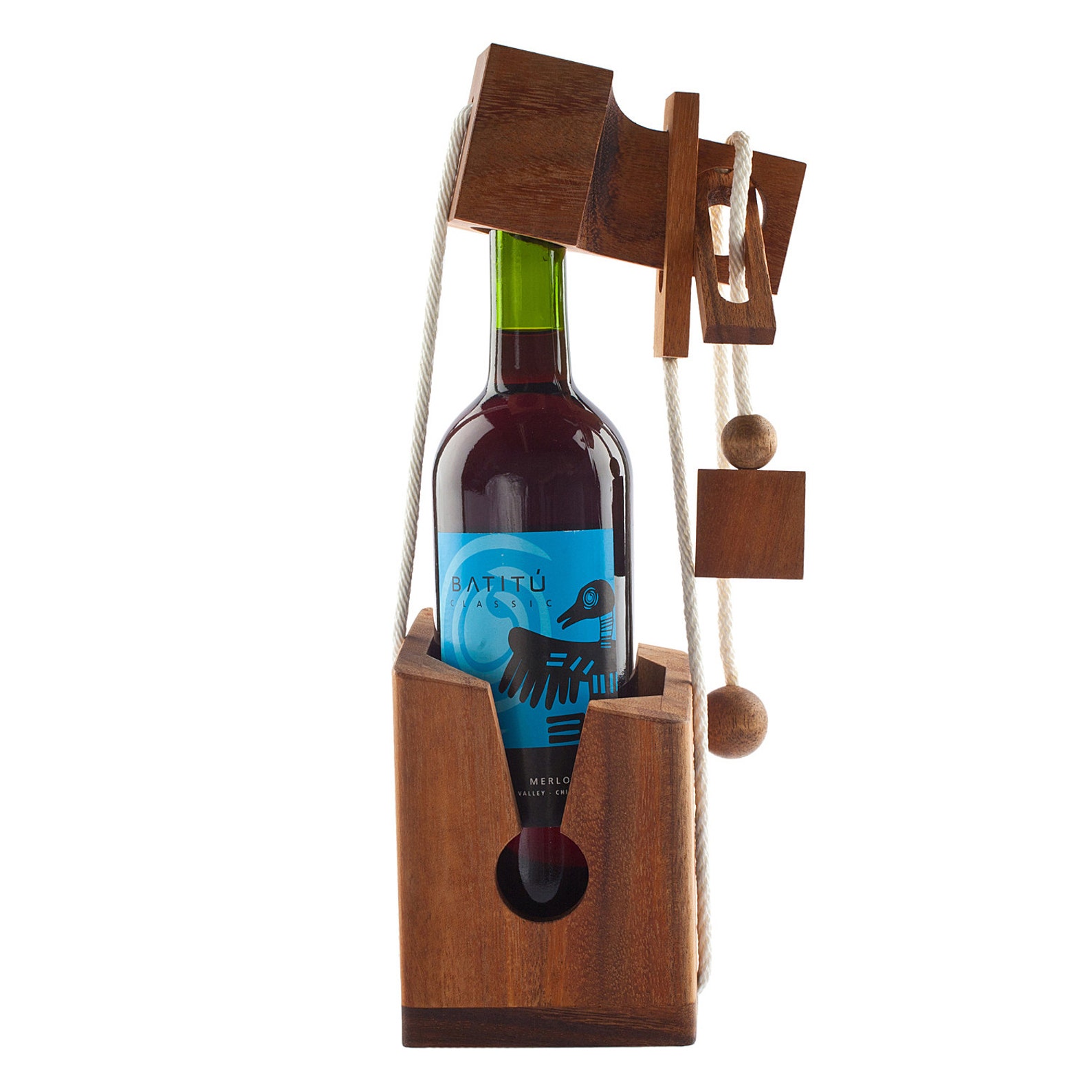Wooden Wine Rack Brain Teaser Puzzle, Housewarming Party Gift, Dinner ...
