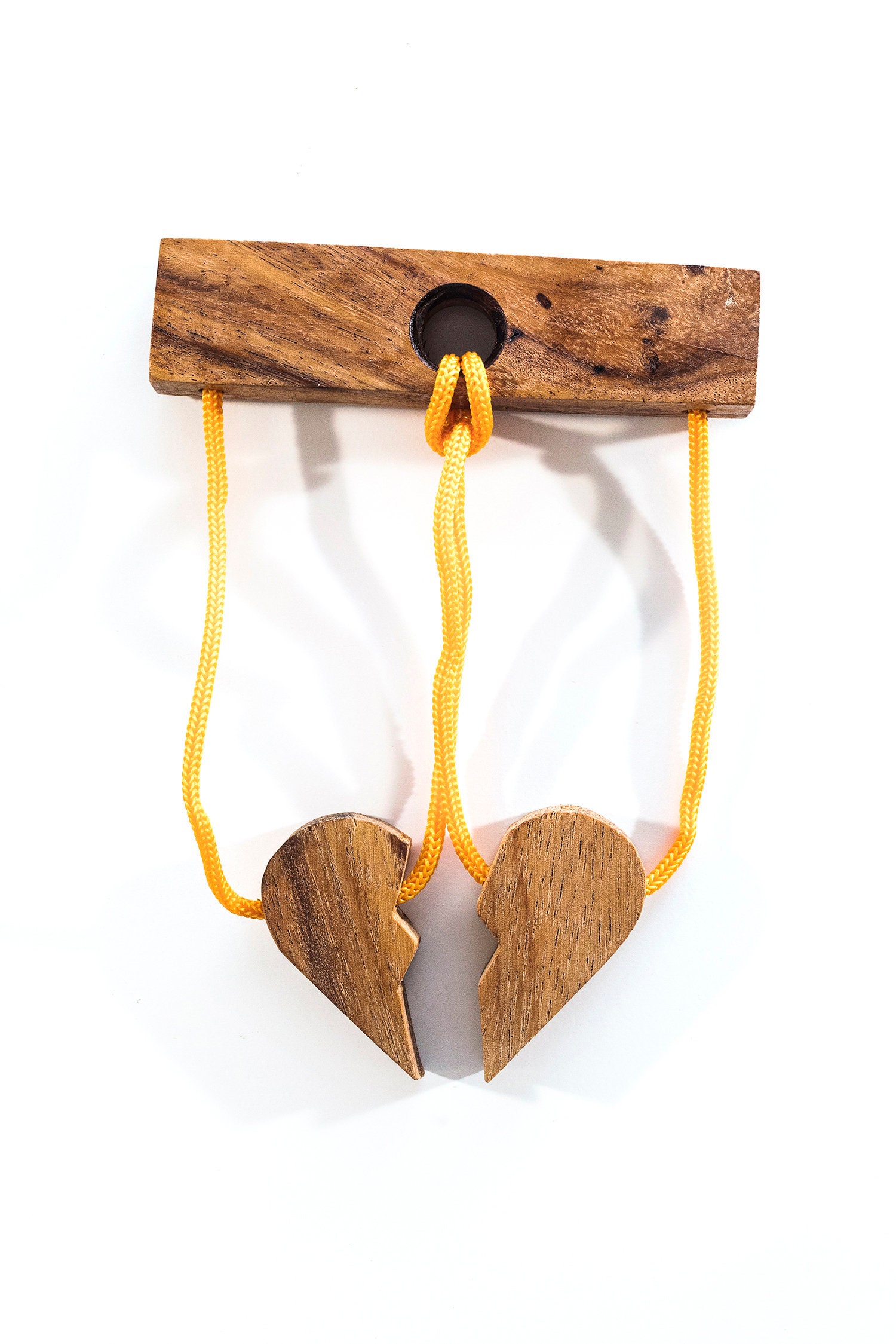 Broken Heart wooden brain teaser puzzle disentanglement Etsy