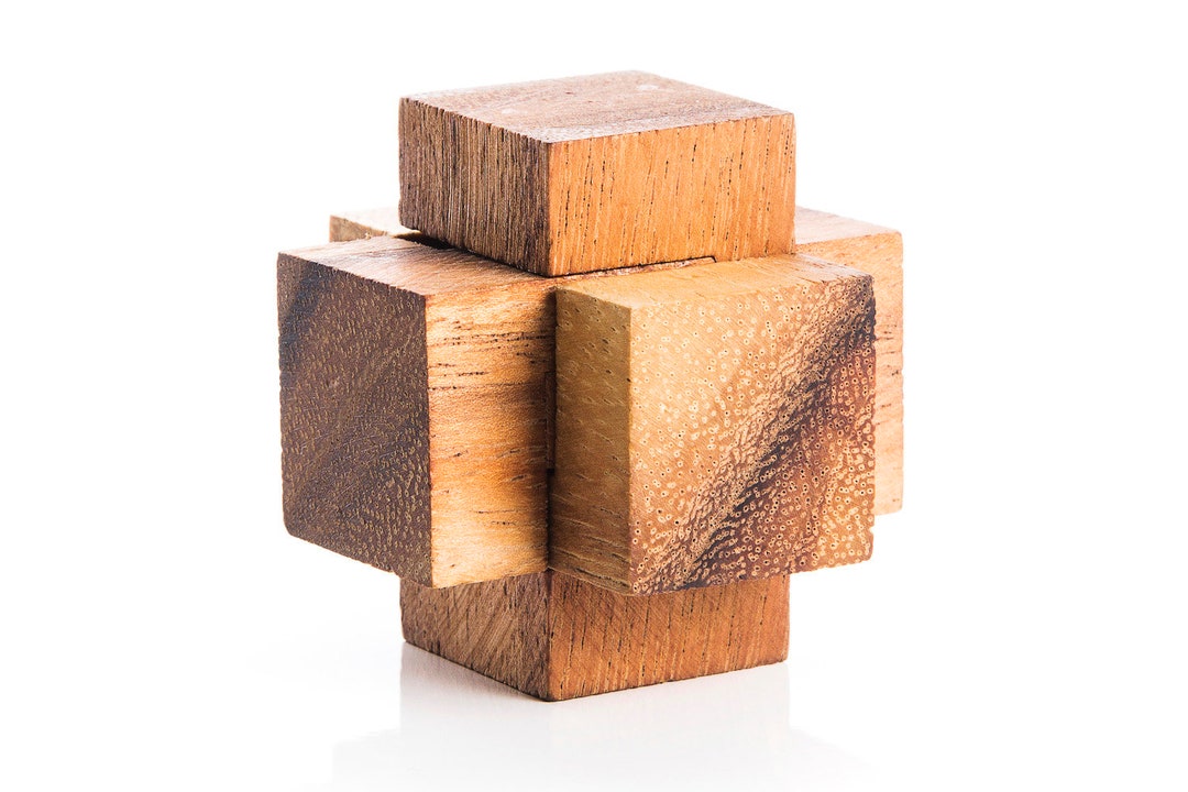 3 Piece Interlocking Japanese Puzzle - Mechanical Wooden Brain