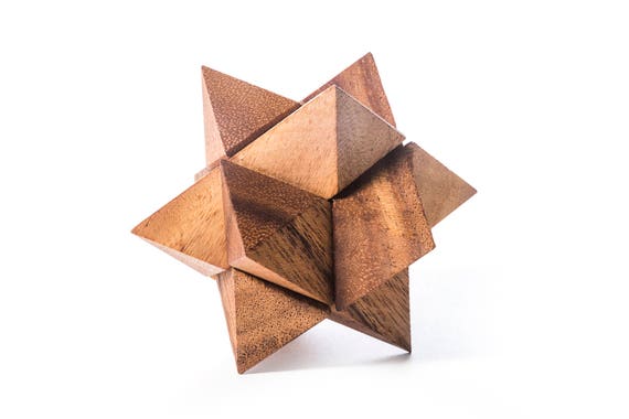 Rompecabezas la estrella 3D de madera entrelazado Etsy España