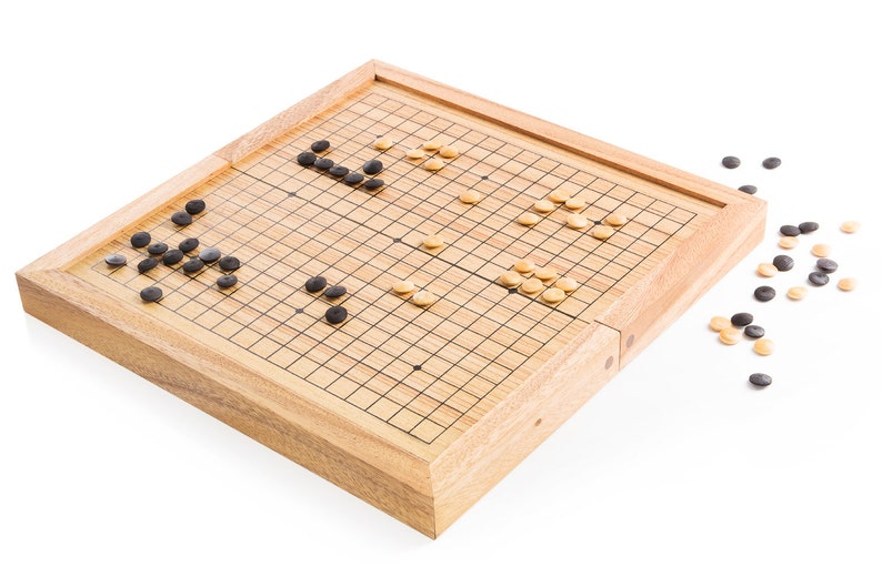 Go - Wooden Go board game, Go game, Go board, Go pieces, wood board game