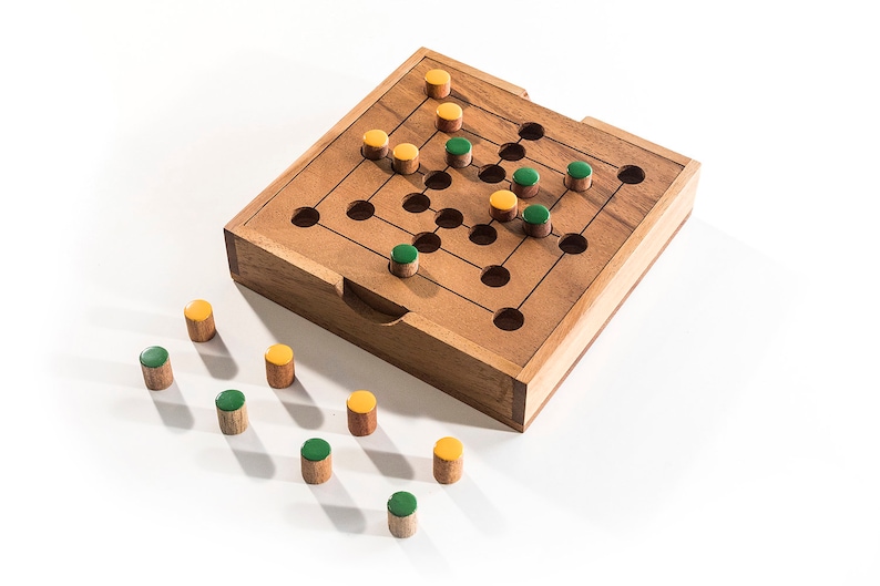 Nine Man Morris Strategy Board Game for Two Players Mill Etsy