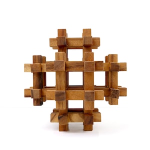 Aramas Puzzle - 3D wooden interlocking brain teaser puzzle, difficult wood puzzle, handmade brainteaser, puzzle, gift for engineers