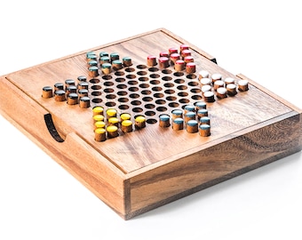 Chinese Checkers - wooden board game, wood board game, strategy game, game, wood game, game for adults, game for kids, table game