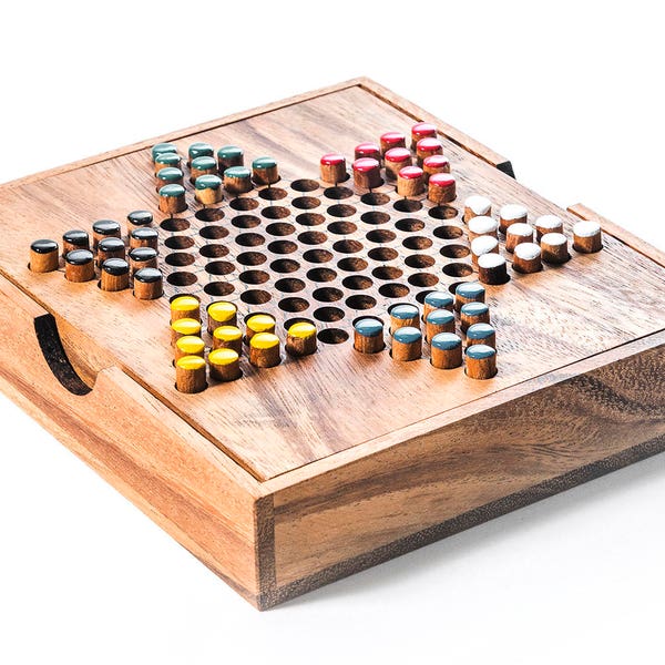 Chinese Checkers - wooden board game, wood board game, strategy game, game, wood game, game for adults, game for kids, table game