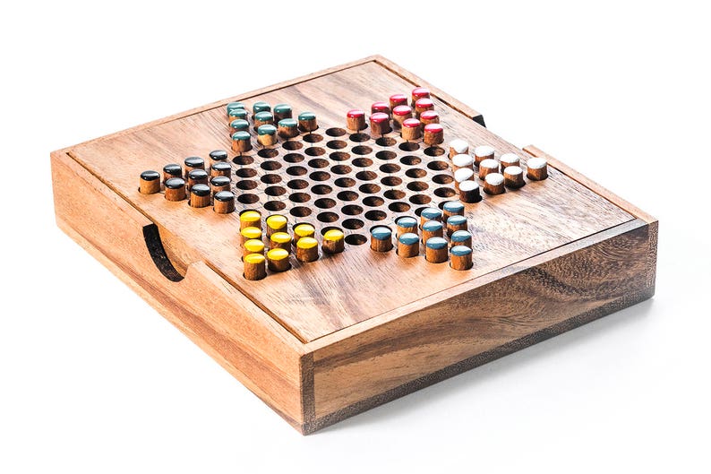Chinese Checkers wooden board game wood board game image 1