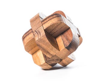 Diamond Cube 3 - quebra-cabeça de rebarba, quebra-cabeça mecânico, quebra-cabeça de madeira 3D, quebra-cabeça interligado, quebra-cabeças feito à mão, quebra-cabeça, presente para engenheiros