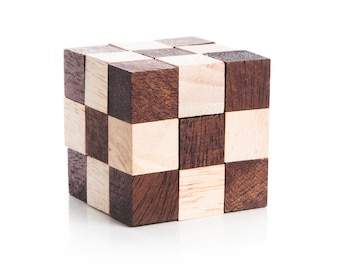 Snake Cube - wooden brain teaser puzzle