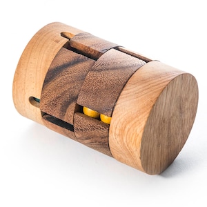 Cylinder Spin - Rubik&#39;s cylindrical, Wooden Brain Teaser Puzzle, gift for him, puzzle for smart kids, handmade puzzles,