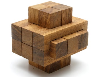 13 piece Burr puzzle - mechanical wood puzzle, wooden interlocking brain teaser puzzle, handmade burr puzzle, puzzle, gift for engineers