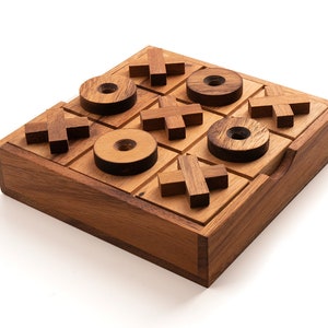 Tic Tac Toe Tabletop Game Set - XOX game for kids, Tic Tac Toe game for kids, handcrafted wooden Tic Tac Toe, coffee table game, Crossnought