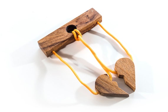 Broken Heart Wooden Brain Teaser Puzzle, Disentanglement Puzzle