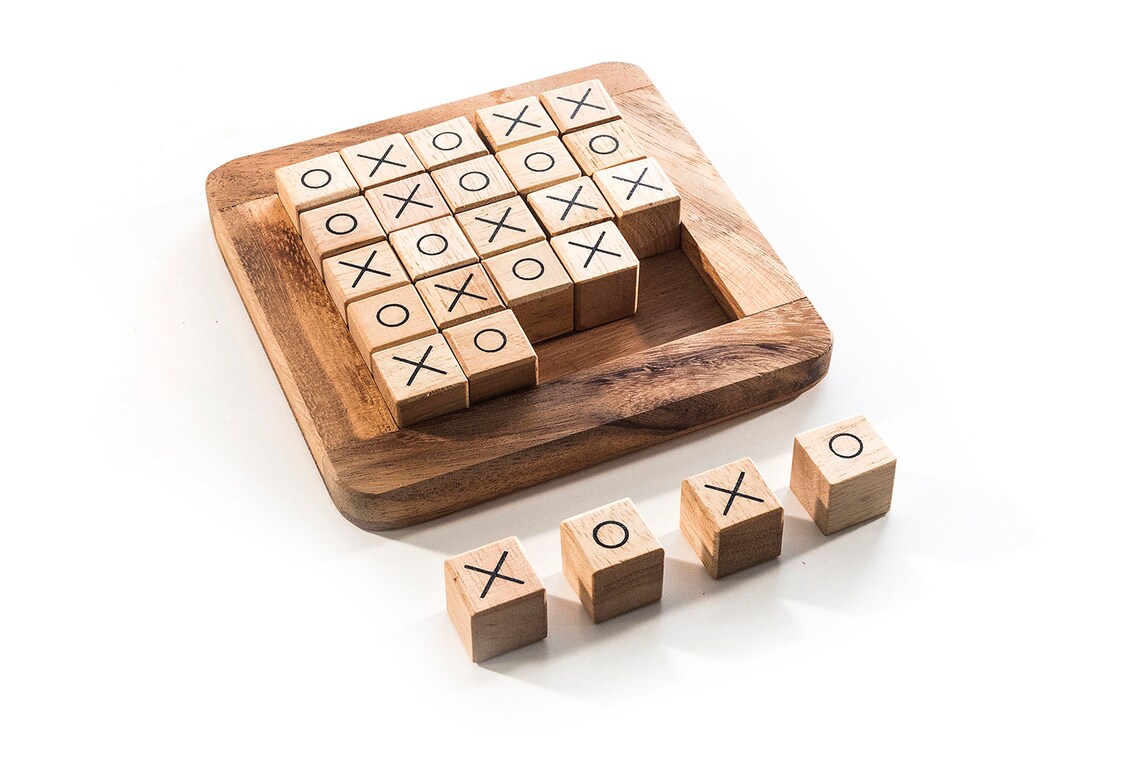 XOXO Strategy Wood Board Game Wooden Board Game Unique Etsy