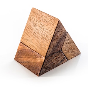 3 Piece Pyramid - wooden brain teaser puzzle