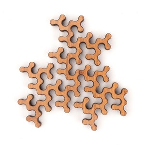 Terdragon 019 Puzzle - Laser Cut Wooden geometric Jigsaw Puzzle for adults, gift for puzzle lover, best holiday gift, Made in Brooklyn gift