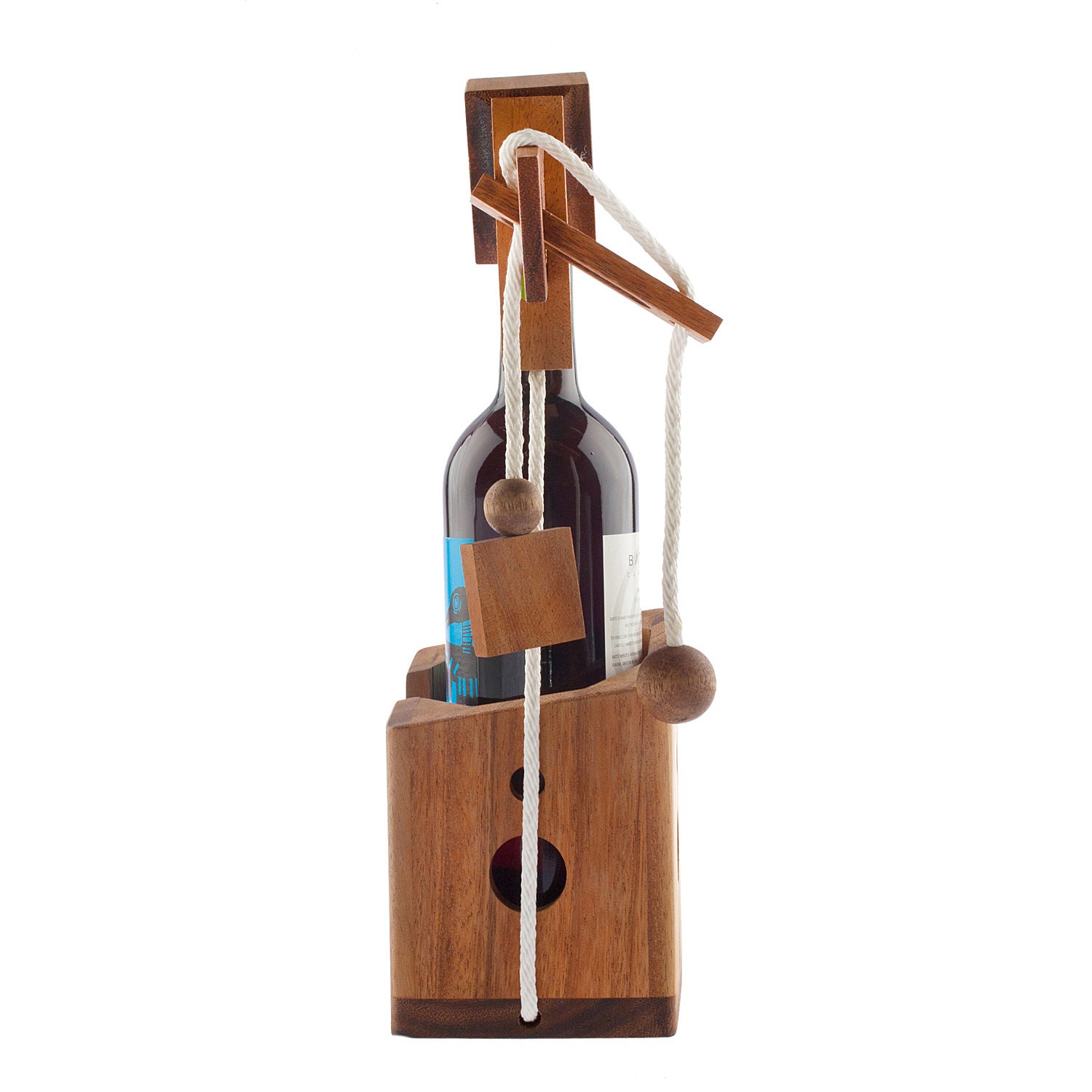 Wooden Wine Rack Brain Teaser Puzzle, Housewarming Party Gift, Dinner ...