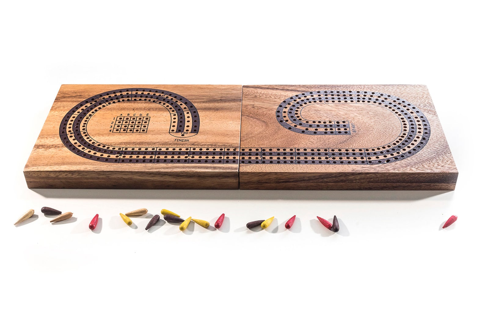 4 Player Cribbage Strategy Game Wooden Board Game Wood Etsy