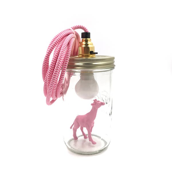 Le Bocal Allumé Francois - La Giraffe - Lampe zu posieren - Wanderer - zu personalisieren / Die Französisch beleuchtet Jar - die Giraffe - zu personalisieren