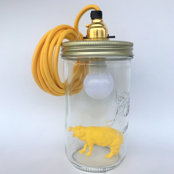 The Lit French Jar - The Hippopotamus - table lamp - portable - To personalize