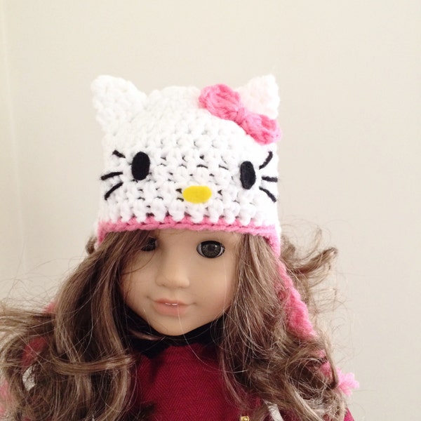 Hello kitty doll hat, hat for 18" doll