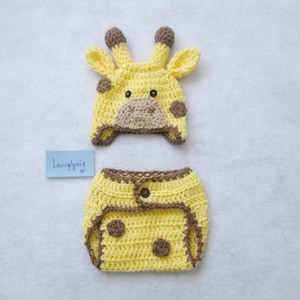 Crochet giraffe hat / diaper cover / giraffe set / photo prop