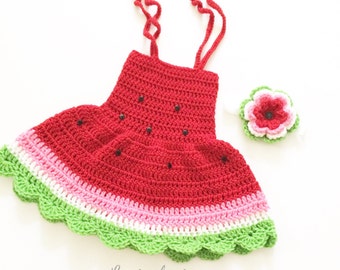 Watermelon dress (baby- big girl), summer dress for kid, baby gift, photo prop