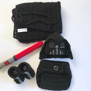 Crochet star wars Darth Vader set / photo prop / star wars / Darth Vader / diaper cover