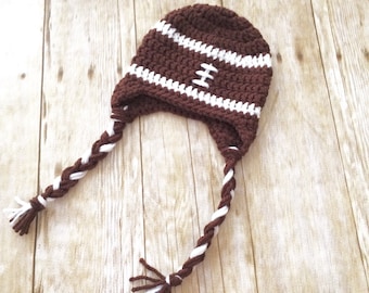 Crochet football beanies, football hat, football prop, baby gift