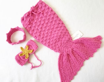 Crochet mermaid tail cacoon set, mermaid tail, baby mermaid, baby gift, crochet mermaid tail