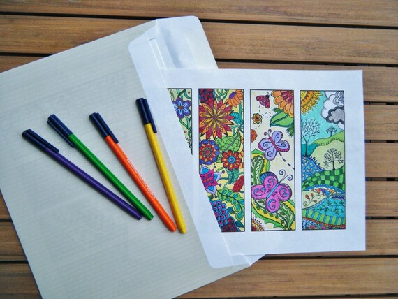 items similar to zentangle bookmarks four zentangle inspired coloring
