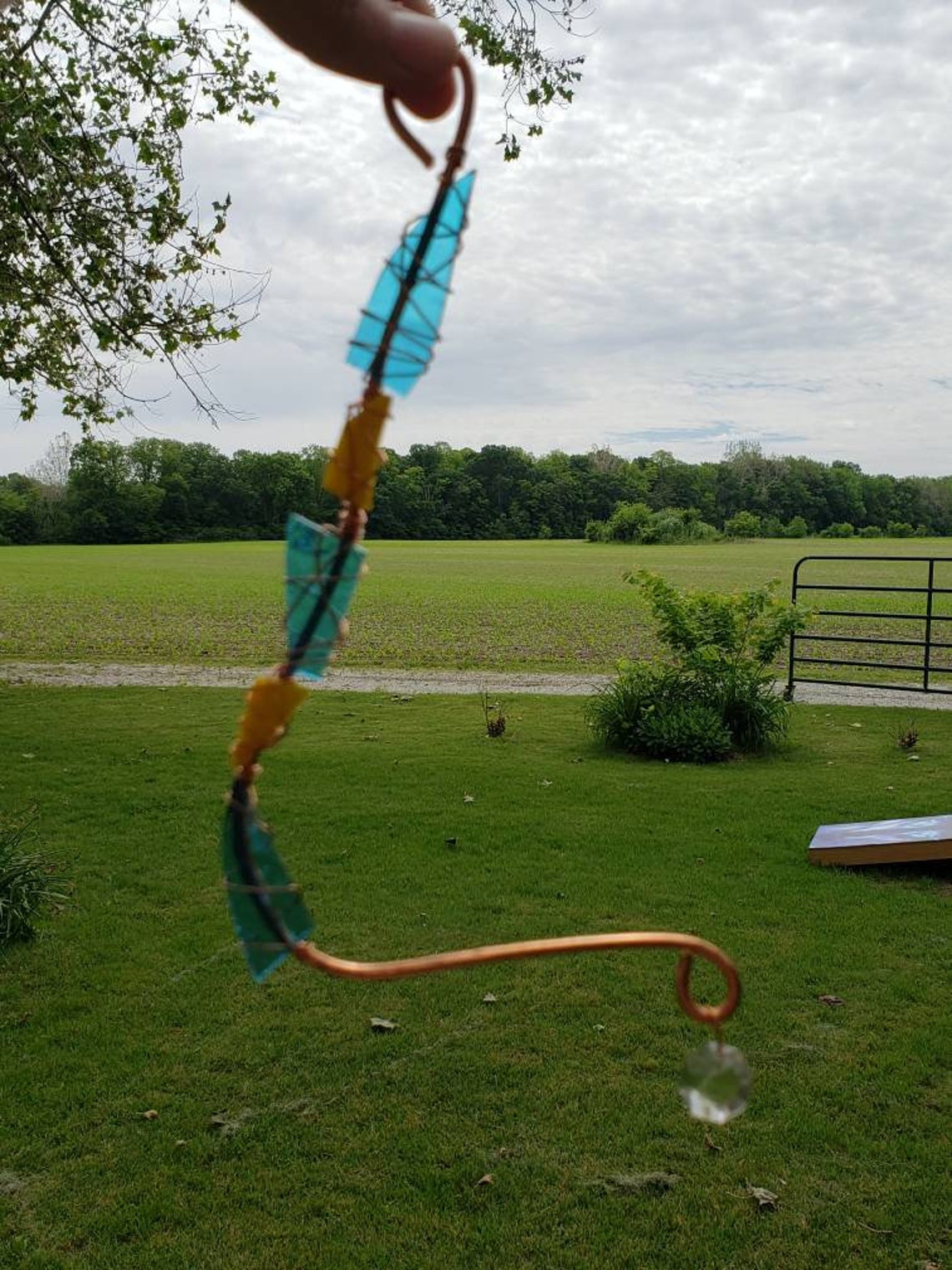 Hummingbird Swing/perch Handmade of Copper and Stained Glass. Etsy