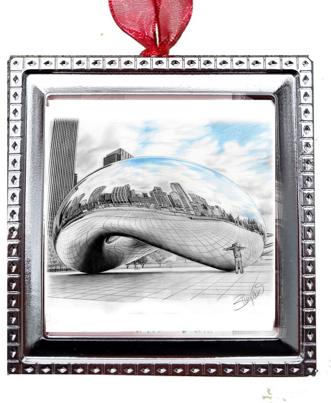 Chicago Bean Christmas Ornament Etsy