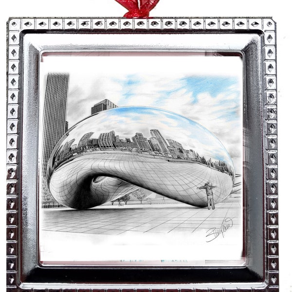 Chicago Bean Ornament Etsy