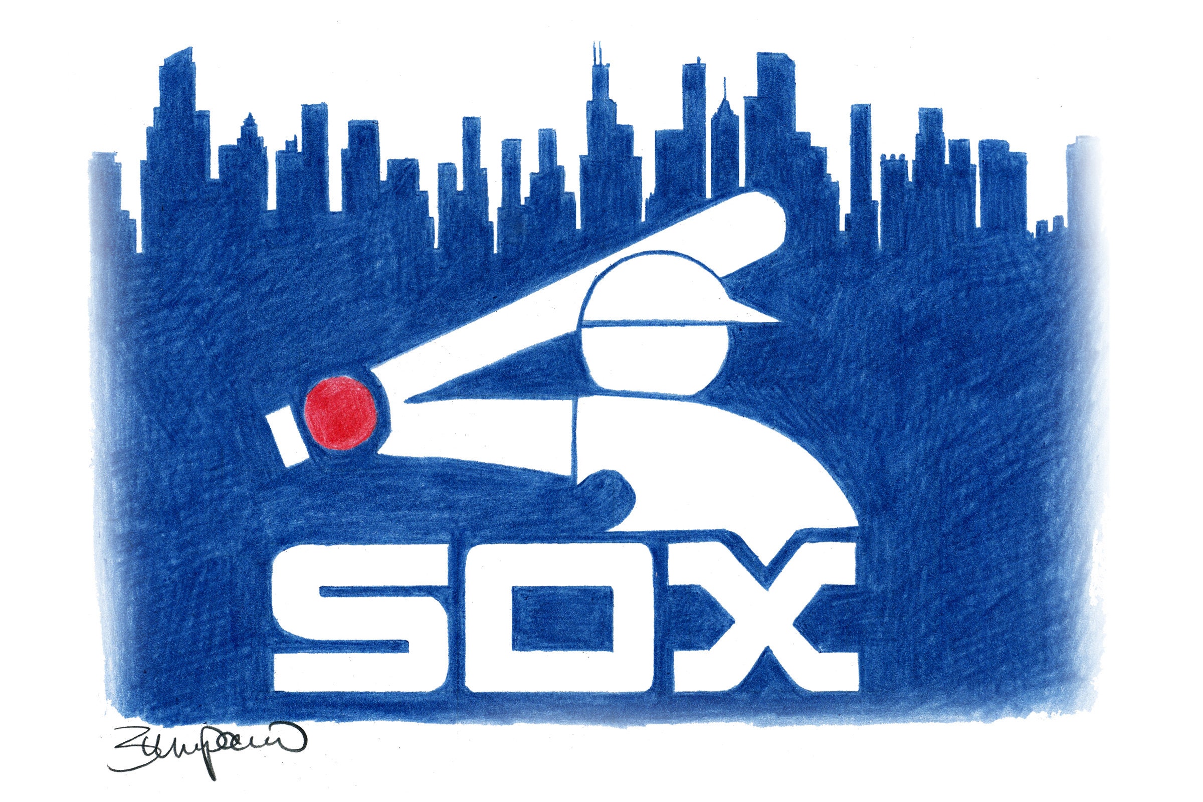 Chicago White Sox baseball logo - 11x14