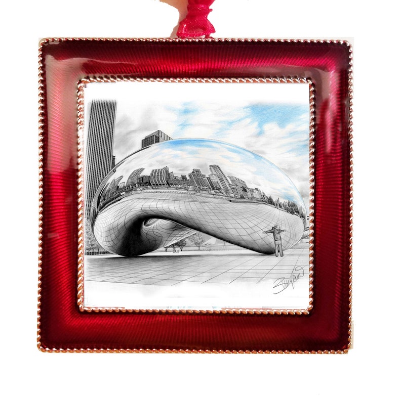 Chicago Bean Christmas Ornament Etsy