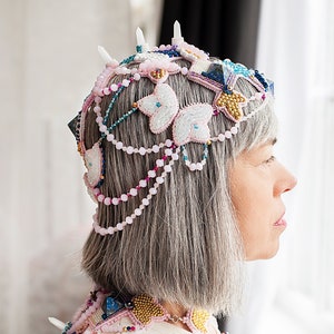 Crystal crown bridal headpiece image 1