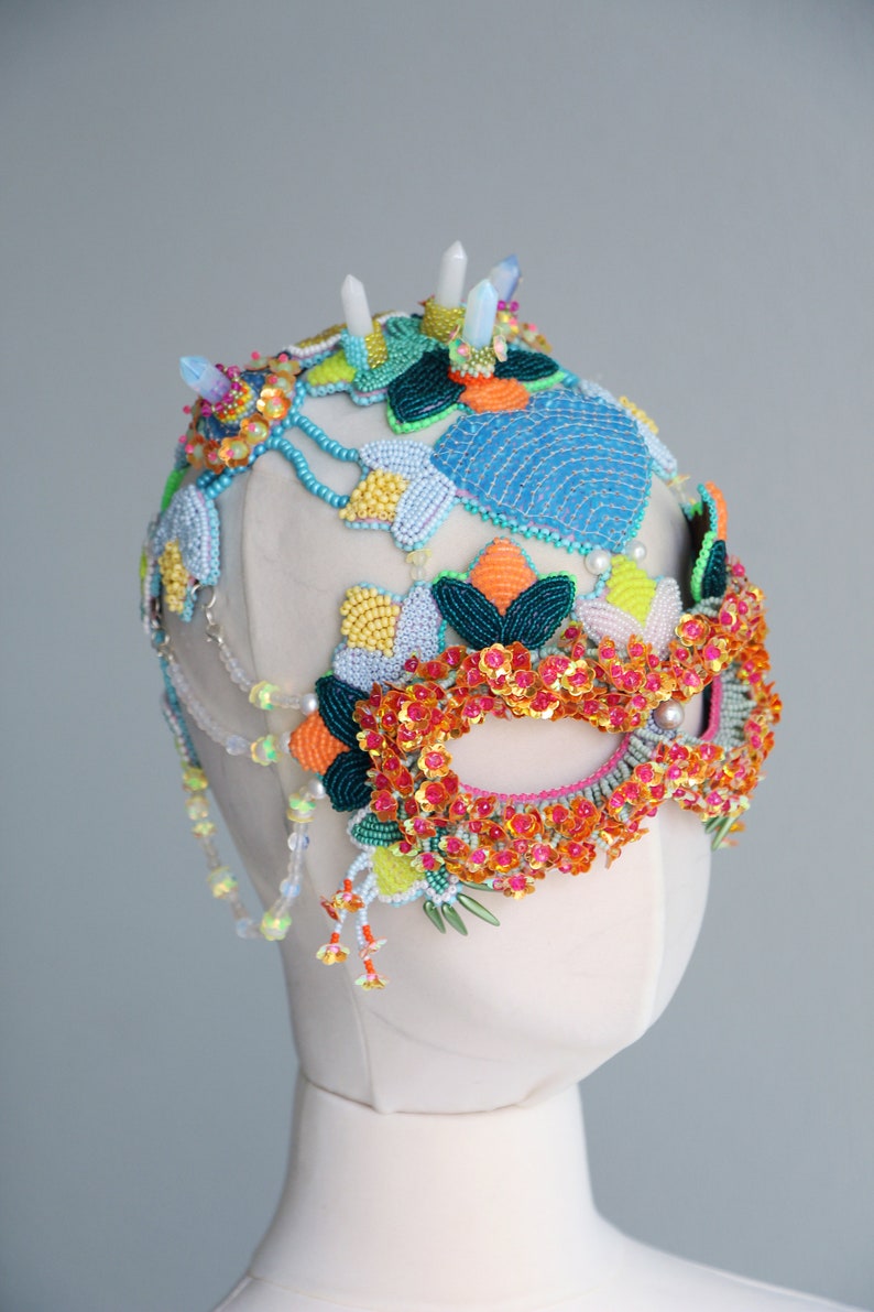 Masque de fleur de fée masque de bal masqué, masque dart Haute Couture image 3