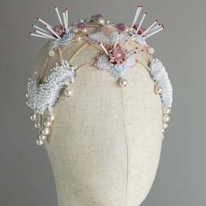 Bride wedding headpiece with drop pearls, natural pearl hairpiece, wedding hair jewelry, bride hair style accessories image 10