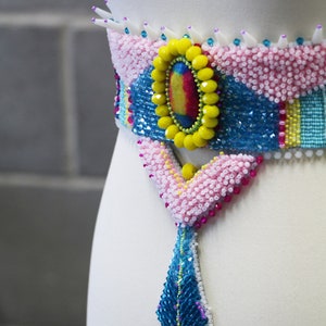 Colorful beaded sash belt image 5